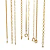 Popular Collar Básico de Acero Inoxidable Europeo y Americano con Cadena Chapada en Oro de 18K, Accesorios DIY de Cadena Lisa, Joyería de Nicho de Alta Gama