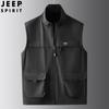 JEEP SPIRIT Colete Masculino de Primavera Roupa Exterior Casual Gola Alta Esportivo Secagem Rápida Colete Bonito