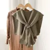 Xale Pequeno Tricotado Listrado Ins Feminino Primavera e Outono Roupa Externa Combinando com Saia Popular na Internet Cachecol para Sala com Ar Condicionado Verão Proteção do Pescoço Ombro