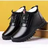 Nuevos Zapatos de Algodón de Negocios Modernos para Hombre, Zapatos Espesos Forrados de Felpa Cálida con Superficie de Cuero para Hombre, Botas de Nieve Impermeables y Resistentes al Frío de Caña Alta