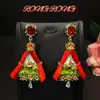 Brincos de Palco Vintage Estilo Francês de Bailarina, Estilo Retro da Corte, Brincos Vintage de Personalidade Europeia e Americana para Mulheres