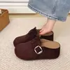 Sandalias Birkenstock de estilo retro, con tacón bajo y suela de plataforma para mujer, nueva colección otoño 2026, diseño sin cordones, adecuadas para usar en exteriores, con punta cerrada, estilo de media zapatilla
