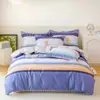 Juego de Ropa de Cama de Cuatro Piezas Floral de Primavera 100% Algodón para Uso en el Hogar, Funda de Edredón Suave de Algodón Puro, Sábana Bajera Matrimonial, Juego de Cuatro Piezas para Todas las Estaciones