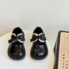 Zapatos Negros de Cuero Retro para Niñas Verano 2025 Nuevos Zapatos Individuales Lolita para Niños con Lazo Zapatos de Princesa para Bebé