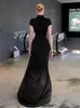 Vestido de Fiesta Sexy Ajustado con Abertura Larga de Calidad de Exportación Transfronteriza Vestido Estilo Chino