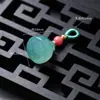 Pingente de Vidro Estilo Chinês Imitação de Jade Borboleta Vagem de Lótus Pequeno Charme Acessório DIY Feito à Mão Pulseira Broche Hanfu Qipao
