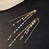 Aguja de Plata Imitación 925 Larga Lentejuela Super Brillante Larga Borla Gancho para la Oreja Popular Venta Caliente Adelgazante de Rostro Pendientes Elegantes Versátiles