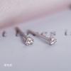 Pendientes de botón Jufeng S925 de plata esterlina, nuevos y encantadores, mini pendientes de circonita pequeños, pendientes de moda sencillos en forma de corazón.