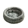 Almofada redonda acolchoada de pelo de coelho mais vendida internacionalmente para animais de estimação, cama de gato, cama de cachorro, tapete espesso para gatos e cachorros, suprimentos quentes de pelo de coelho para animais de estimação