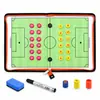 Tablero Táctico Plegable con Cremallera para Entrenador de Fútbol Magnético Doble Cara Borrable Mesa de Arena Portátil Bolsa con Cremallera Tablero Táctico de Fútbol