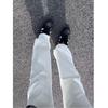 Calça Jeans Velha Fraca Lavada de Rua Estilo Americano Masculino Primavera e Outono Reta Solta Estilo de Rua Europeia e Americana Calça Longa
