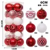 Decorações de Natal para árvore de Natal, 6cm/24 peças, novo produto transfronteiriço, conjunto de bolas de Natal de plástico pintado, enfeites