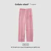 Calça de Pijama 100% Algodão para Mulheres, Calça Longa, Primavera e Outono, Todo Algodão, Caimento Solto, Tamanho Plus Size, Calça de Barra Reta, Calça para Ar Condicionado de Verão, Calça para Casa de Outono