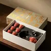 Moji luz Frijol Rojo kung fu juego de té traje caja de regalo juego de té para el hogar dorando grulla tapa Tazón set