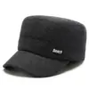 Gorra de invierno para hombre con orejeras de terciopelo y gorra cálida tipo pico de pato para papá y abuelo de mediana edad y ancianos, gorra de béisbol de algodón a prueba de frío para exteriores