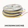 Lámpara COB con 12V 24V 8MM 320 lámparas 480 lámparas 90 alto brillo uniforme sin área oscura parche tira de luz suave