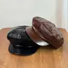 Nova boina macia de couro PU para mulheres, boné de artista vintage estilo japonês, boné octogonal moderno estilo britânico para homens
