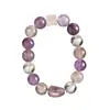Pulseira de Ametista Natural Pulseira da Moda para o Trabalho Nove Contas Roxo Fogo Joias com Múltiplas Pedras Venda por Atacado Transmissão ao Vivo Xiaohongshu