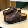 Zapatos Peludos de Doble Uso para Mujer 2025, Zapatos de Plataforma con Suela Gruesa, Medias Zapatillas con Puntera de Capibara, Zapatos Perezosos para Mujer, Zapatos Pequeños de Cuero