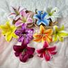 Simulación de pequeña cabeza de flor de lirio, película de impresión 3D, simulación de flor de lirio, caja de regalo DIY, horquilla, tocado, zapatos, flor al por mayor