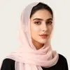 Bufanda Larga Lisa de Chifón de Terciopelo de Alta Calidad y Sofisticada, Pañuelo para la Cabeza con Cabeza de Diamante, Bufanda de Gasa Estilo Malayo Nuevo Kashkha