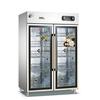 Armario de desinfección de melamina con circulación de aire caliente YTD-1258B, comercial, vertical, de doble puerta, con limpieza de ozono a baja temperatura.