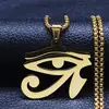 Bestseller transfronterizo: Collar del Ojo de Horus egipcio, joyería de acero inoxidable punk hip-hop para hombre, joyería nicho de moda