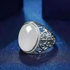 Moda Europea y Americana, Anillo de Oro Simple y Único con Diamante de Ágata Sintética para Hombre, Anillo de Ágata Roja Esmeralda al por Mayor