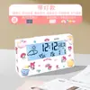 Relógio Despertador Eletrônico, Calendário de Mesa Eletrônico Transparente Multifuncional com Display de Temperatura, Modelo com Luz de Fundo para Quarto, Relógio Despertador Transparente