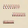 Uñas de Moda Europeas y Americanas con Forma de Almendra y Punta Redonda, Diamante Electrochapado, Uñas Desmontables Portátiles Simples y Elegantes