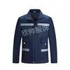 Jaqueta de algodão acolchoada de inverno jaqueta integrada não removível à prova de frio roupas acolchoadas de algodão oficina de roupas quentes macacão com faixa refletora frontal e traseira