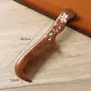 Peine de Sándalo Negro Dorado Pintado Arte de Laca Hecho a Mano Peine de Madera Cabello Suave Peine de Madera Especial para Mujeres con Logo Grabado Regalo