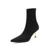 Botines Cortos Elásticos Maillard de Punta Aguda para Mujer, Nuevo Estilo Otoñal, Botas de Tacón Alto Retro Francés para Mujer, Tacones de Aguja