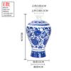 Vaso antiguo de porcelana azul y blanca arreglo floral clásico chino para sala de estar modelo suave para el hogar sala de estar porche TV decoración de mueble de vino