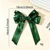 Nuevo pasador de pinza para el pelo con lazo de cinta verde oscuro estilo bosque con cintas largas colgantes, versátil y elegante, un accesorio para el pelo en la parte trasera de la cabeza para una dama de aspecto de hada