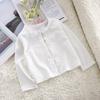 Camiseta básica de verano para niñas, cárdigan de color sólido fresco para bebés, top transpirable de cuello redondo para niñas, camisa elegante para aire acondicionado