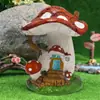 Adornos Pequeños de Paisajismo de Casa de Hongos Creativa Transfronteriza Casa de Hongos Roja Adornos de Paisaje Micro Artesanía de Resina Decoraciones