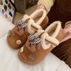 Sapatos de Inverno Femininos com Tema de Urso, de Pelúcia e Espessos, para Uso Externo, com Solado Macio, Estilo Birkenstock, Fofos e Divertidos, Adequados para Uso Interno e Externo