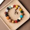 Pulseira Bodhi de Multi-Benefícios e Multi-Fortuna com Dezoito Sementes, Estilo Estrela e Lua com Dezoito Sementes, Joia Portátil Unissex, Contas de Oração Budista, Ornamento de Mão
