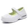 Novos sapatos de enfermeira 2024 couro almofada de ar sola macia antiderrapante respirável sapatos de trabalho para hospital em estoque sola grossa sapatos femininos atacado