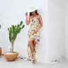 Vestido de Gasa para Mujer Europeo y Americano 2023 Diseño Independiente Primavera y Verano Nuevo Cuello Sin Mangas Espalda Descubierta Estilo Fresco Vestido Largo