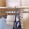 Ganchos de hierro para dormitorio sin clavos ni marcas, para armario, cocina, estante de almacenamiento con separador, gancho organizador para guardarropa de dormitorio