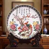 Prato de Cerâmica Pêssego Plano Prato de Apreciação Cerâmica Jingdezhen Cerâmica Chinesa Casa Sala de Estar Artesanato Feng Shui Enfeites