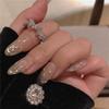 Anillo Coreano de Lujo Ligero de Alta Gama con Zircón y Perla para Mujer, Diseño Nicho Vintage, Anillo para Nudillo con Lazo, Joyería para Mano Abierta