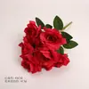 Nueva rosa artificial de 9 cabezas con bordes rizados, accesorio de decoración de boda, ramo de mano, flor de seda, venta al por mayor desde el fabricante
