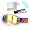 Set de Casco de Motocicleta Clásico en Stock, Gafas Todoterreno, Gafas de Exterior a Prueba de Viento, Gafas de Esquí UV, Gafas de Montar