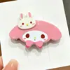 Pinza para el Cabello de Acrílico Melody Linda Serie Rosa Sanrio Pinza para Flequillo Dulce Juvenil Estudiante Pinzas para Pelos Sueltos