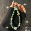 Cadena para Teléfono de Azúcar Cubo Mariposa de Cristal de Hielo para Mujer, Correa de Muñeca de Mano Moderna y Fresca, Cordón Corto para Teléfono