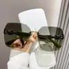 Óculos de Sol Coloridos Sem Aro Populares, Óculos de Sol Fashion com Cor Degradê para Uso Externo com Proteção UV, Mesmo Estilo Usado por Celebridades da Internet