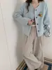 Novo casaco de lã dupla face para outono e inverno, estilo curto para pessoas baixinhas, espessado, estilo coreano, gola redonda, de abotoamento simples, quente